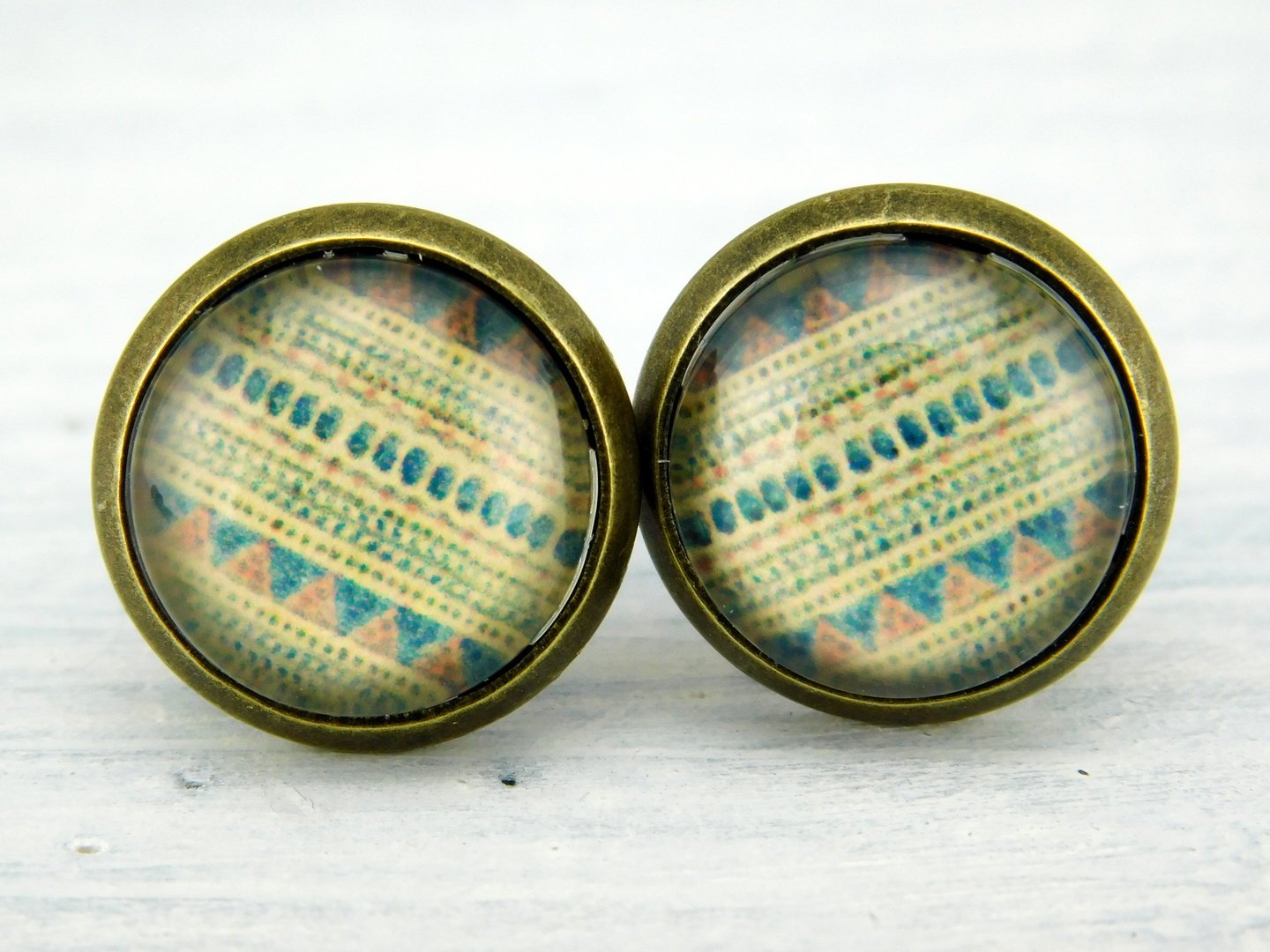 Motivohrstecker "Vienna Vintage" in Bronze 12mm