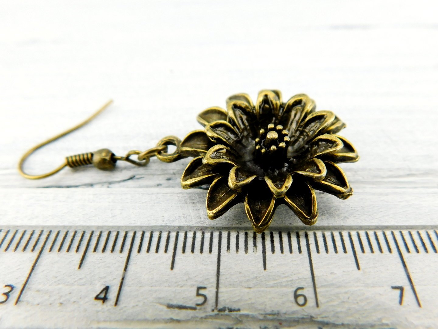 Ohrringe "Sonnenblume" aus bronzefarbenem Metall