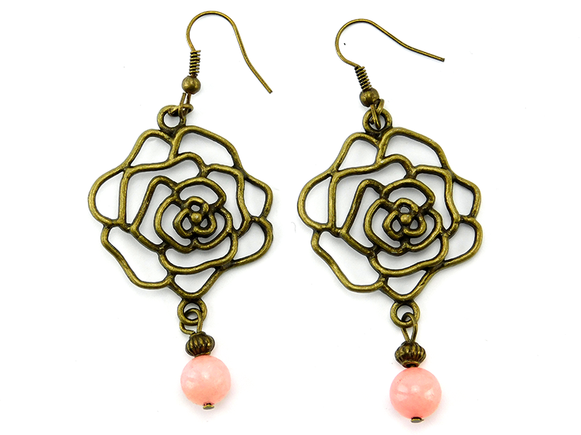 Ohrringe "Rose" in Bronze