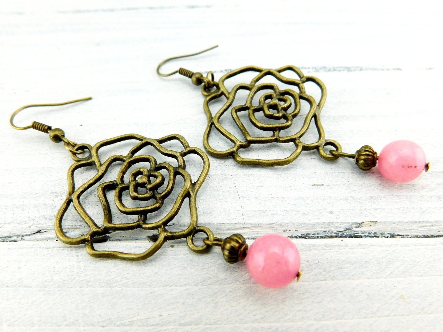 Ohrringe "Rose" in Bronze