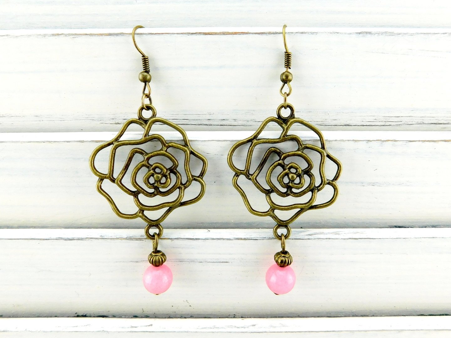 Ohrringe "Rose" in Bronze