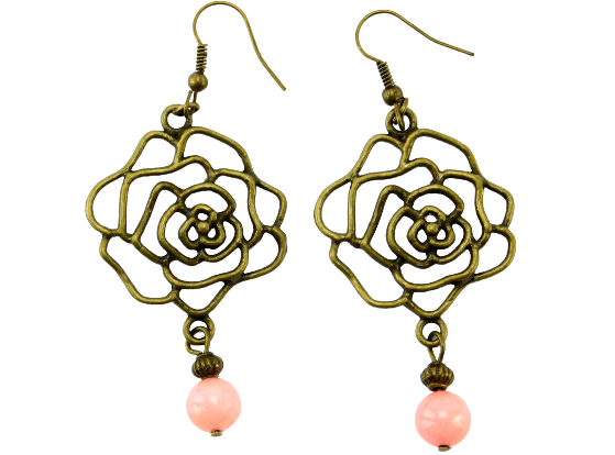 Ohrringe "Rose" in Bronze