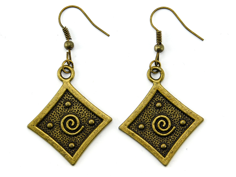 Ohrringe "Ornament" aus bronzefarbenem Metall