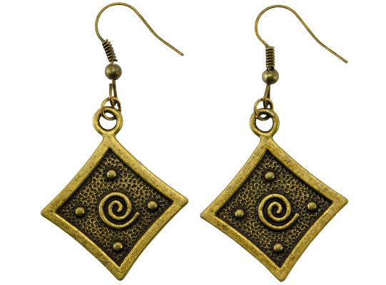 Ohrringe "Ornament" aus bronzefarbenem Metall