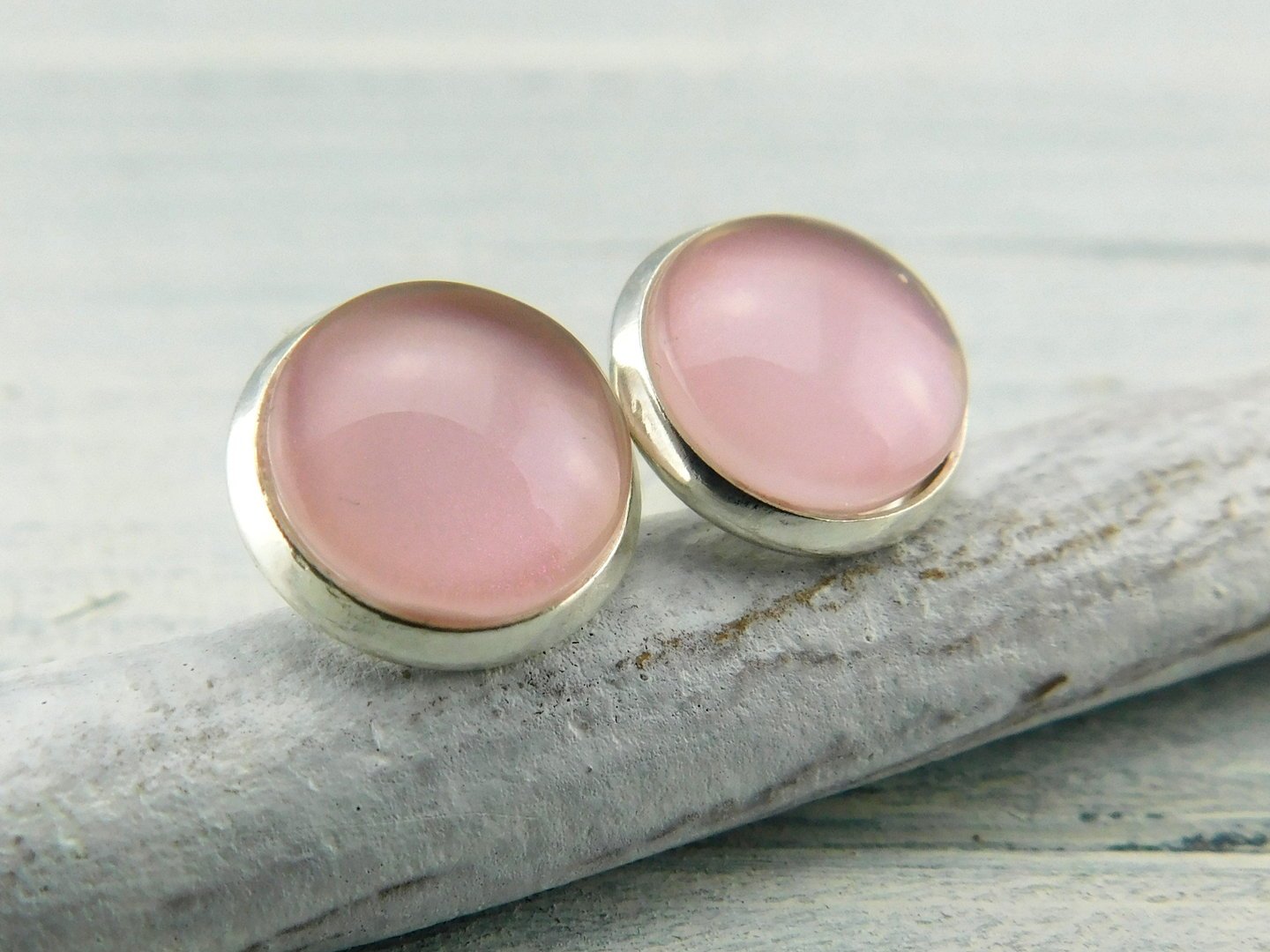 Ohrstecker "Lovely" in Rosa Silber