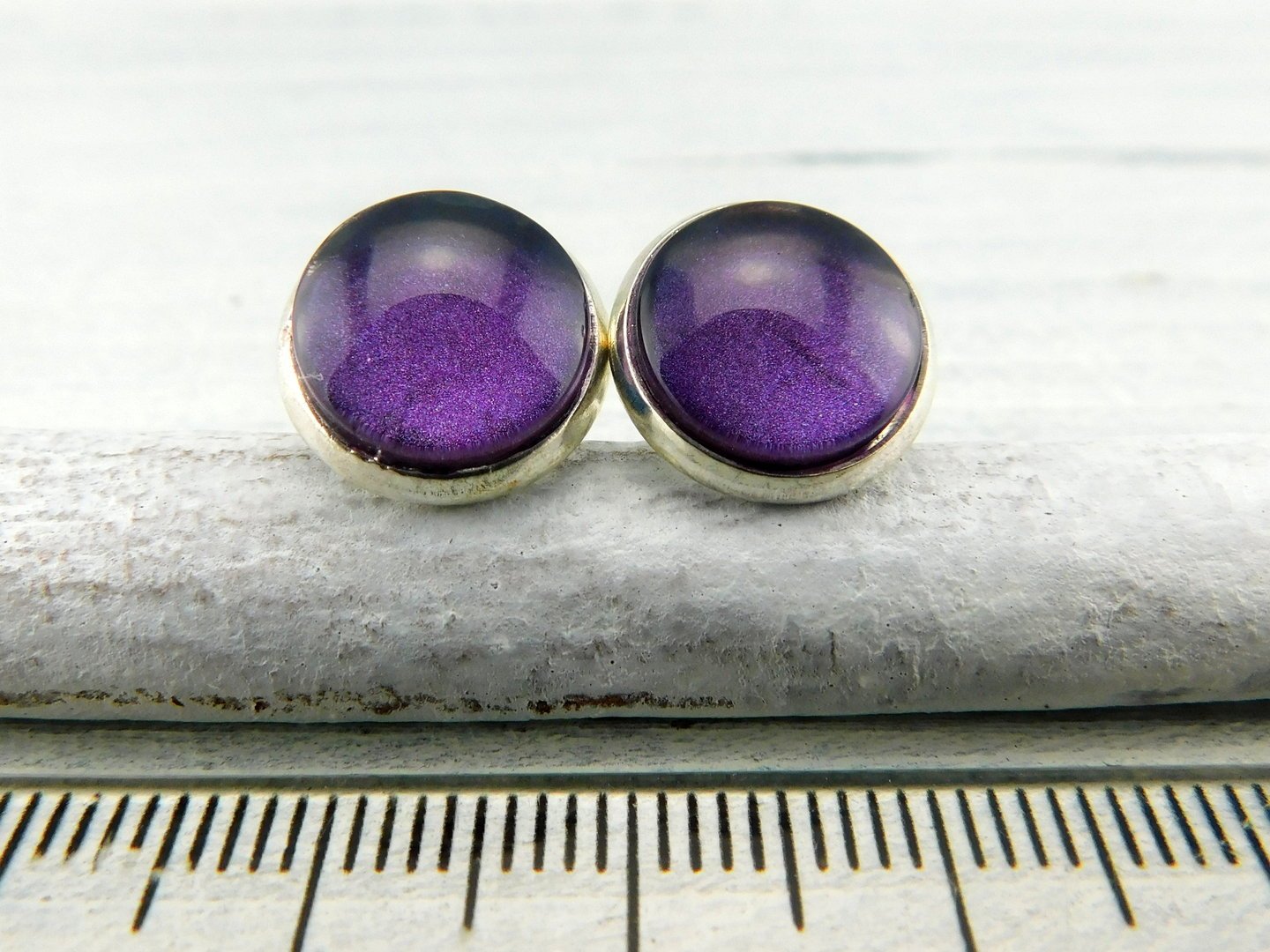 Ohrstecker "Violett" in Silber - Vintage Schmuckstübchen
