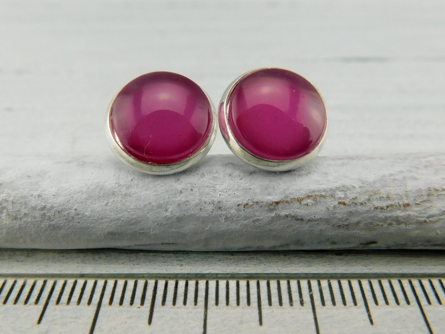 Ohrstecker "Lippenstift Pink" in Silber