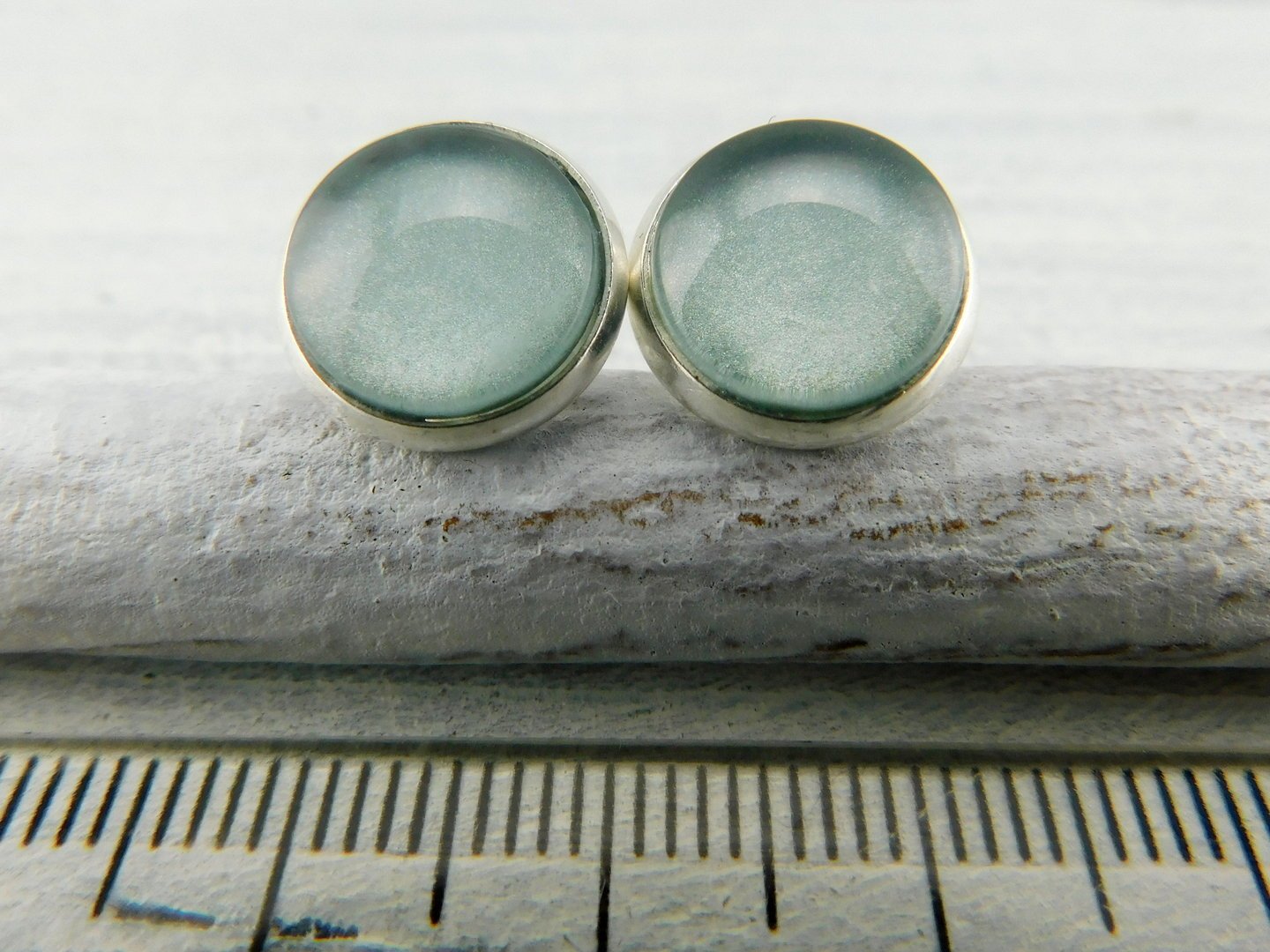 Ohrstecker "Eisblau" in Silber