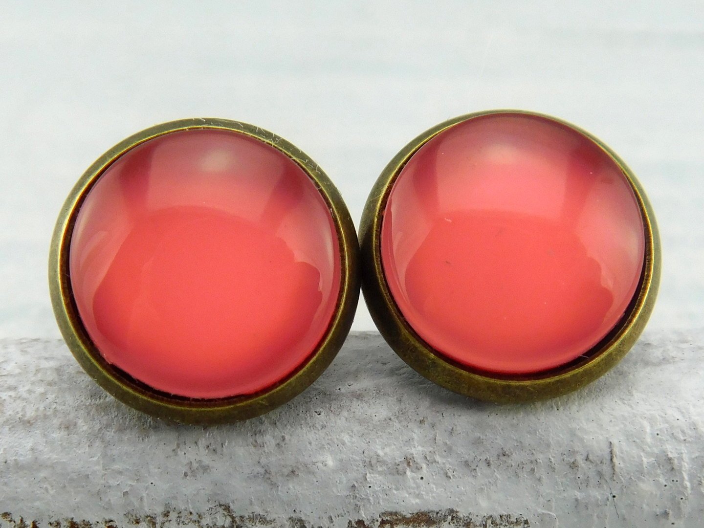 Fruity Ohrstecker "Spritzige Grapefruit" in Bronze 12mm