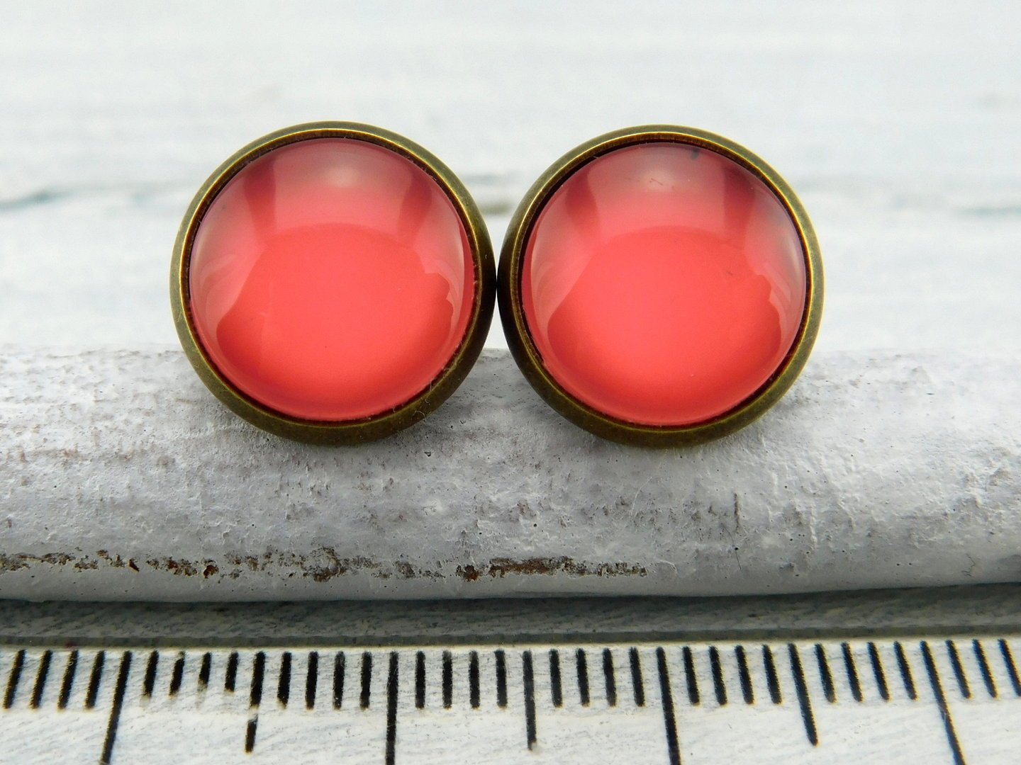 Fruity Ohrstecker "Spritzige Grapefruit" in Bronze 12mm