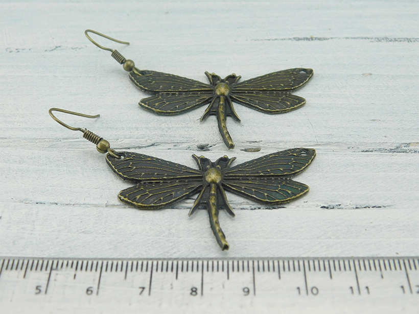bronzefarbene Ohrringe "Libelle"
