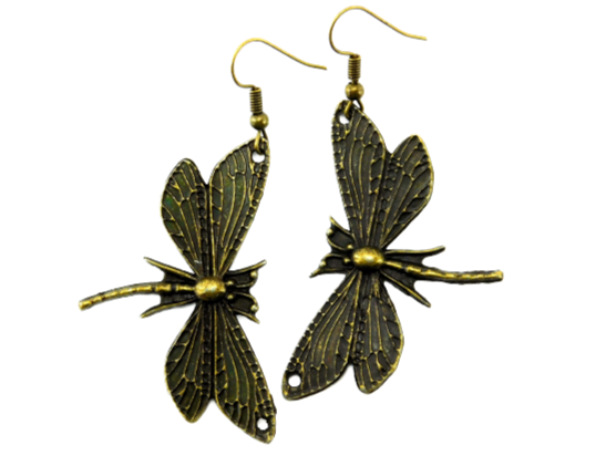 bronzefarbene Ohrringe "Libelle"