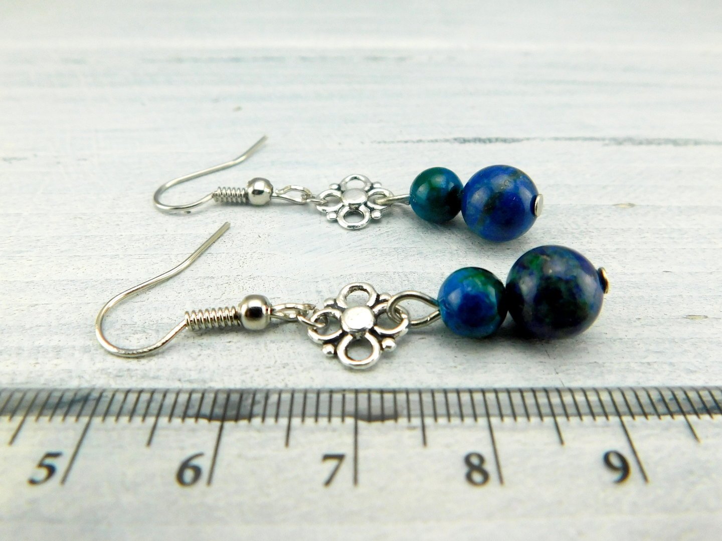 Ohrhänger "Vintage Blue" in silberner Farbe