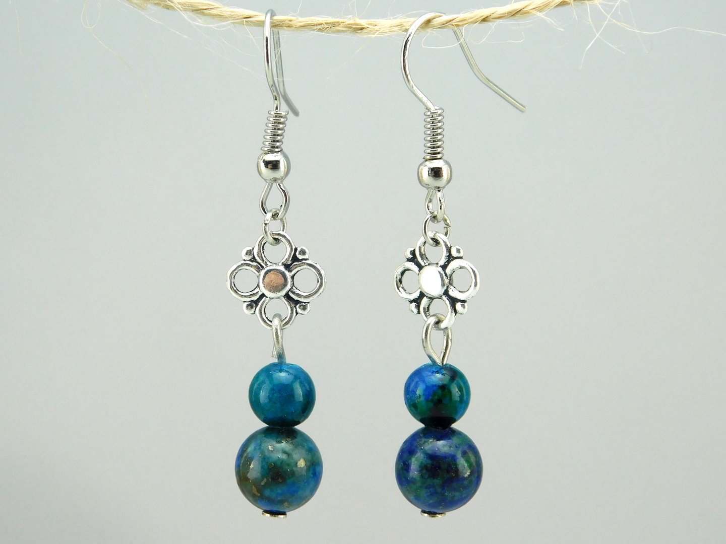 Ohrhänger "Vintage Blue" in silberner Farbe