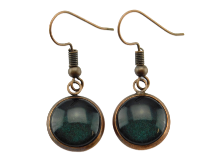 Cabochon Ohrringe in Kupferfarbe