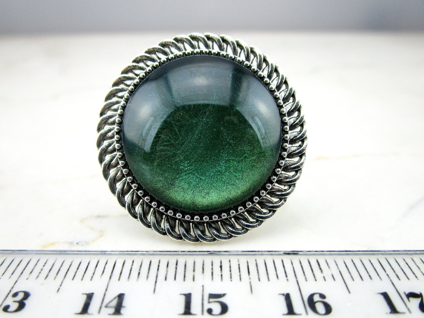 Cabochonring "Mermaid Green" - Vintage Schmuckstübchen