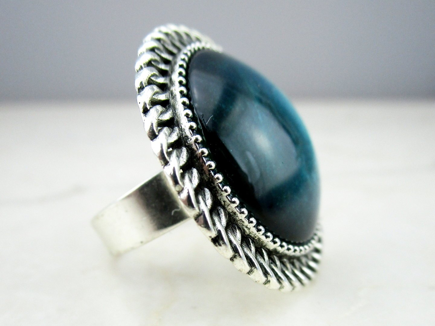 Cabochonring "Mermaid Green" - Vintage Schmuckstübchen