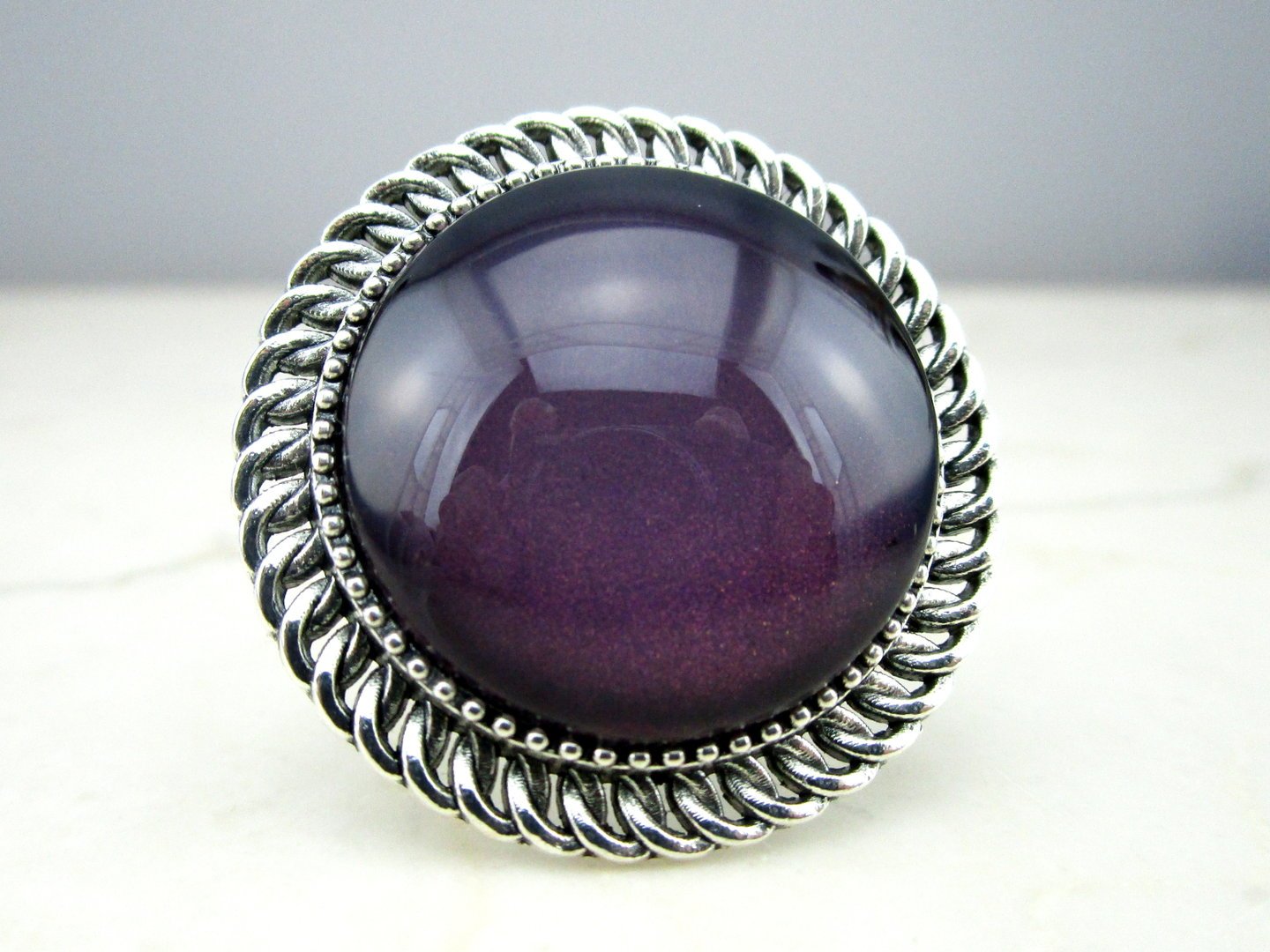Runder Cabochonring "Sweet Berry" - Vintage Schmuckstübchen