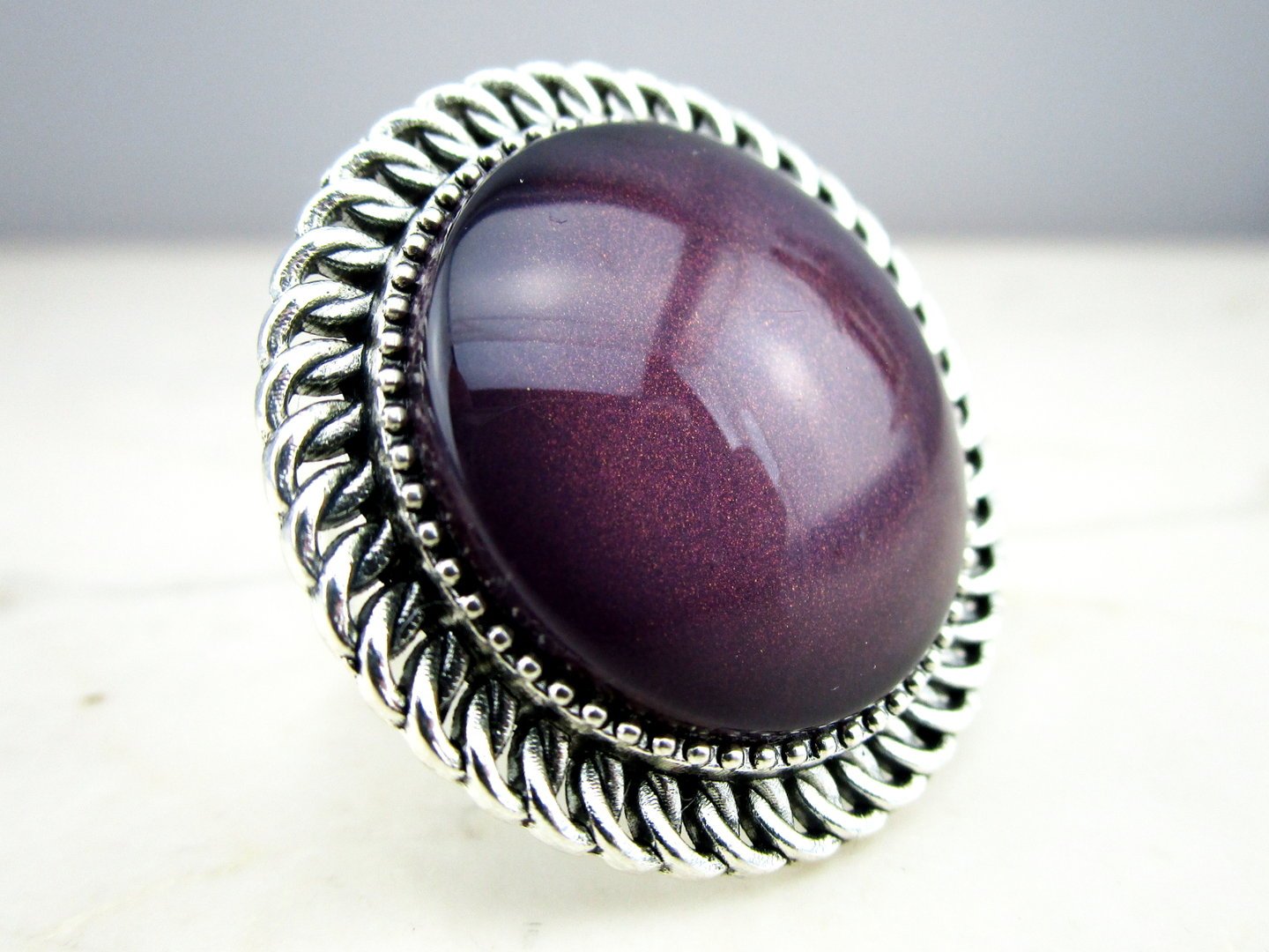 Runder Cabochonring "Sweet Berry" - Vintage Schmuckstübchen