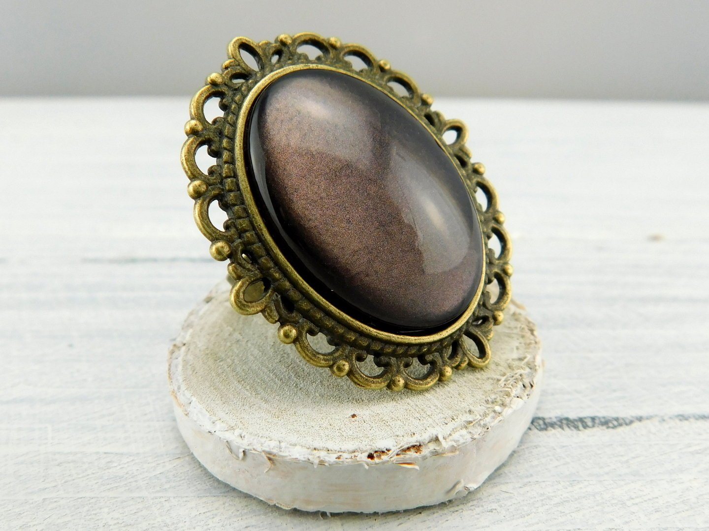 Geschenkset "Dämmerung" mit Ring und Brosche - Vintage Schmuckstübchen