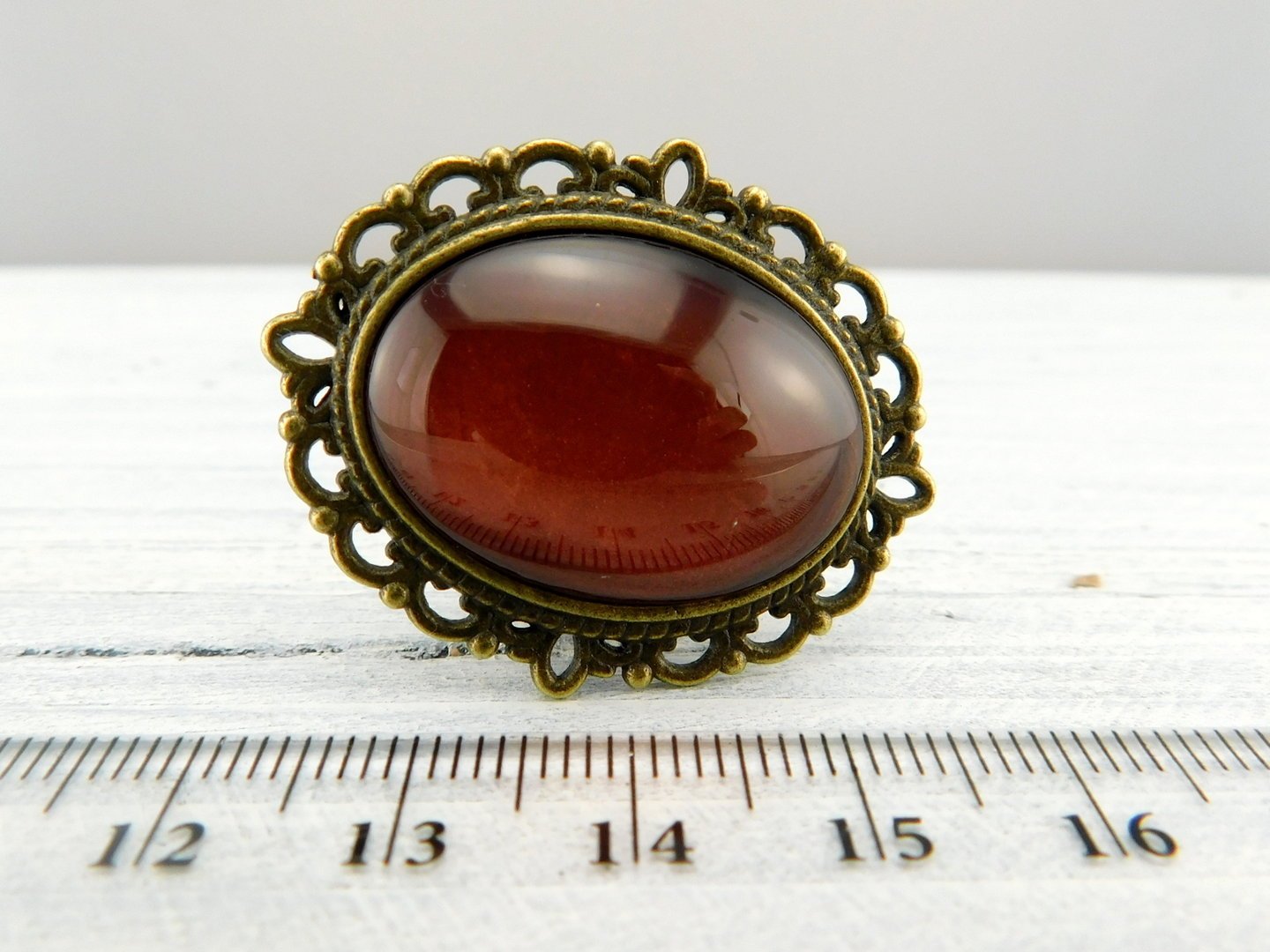 Geschenkset "Kupferrot" mit Ring und Brosche - Vintage Schmuckstübchen