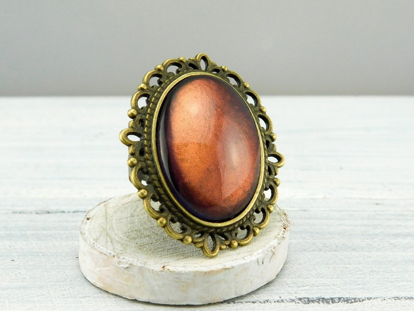 Geschenkset "Rosskastanie" mit Ring und Brosche - Vintage Schmuckstübchen