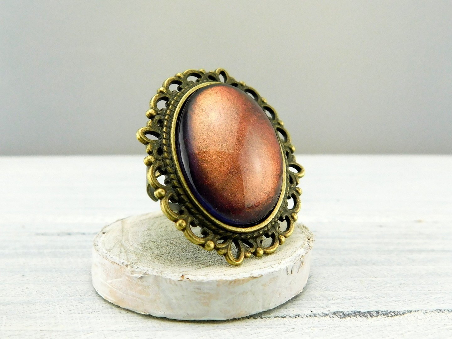 Geschenkset "Rosskastanie" mit Ring und Brosche - Vintage Schmuckstübchen