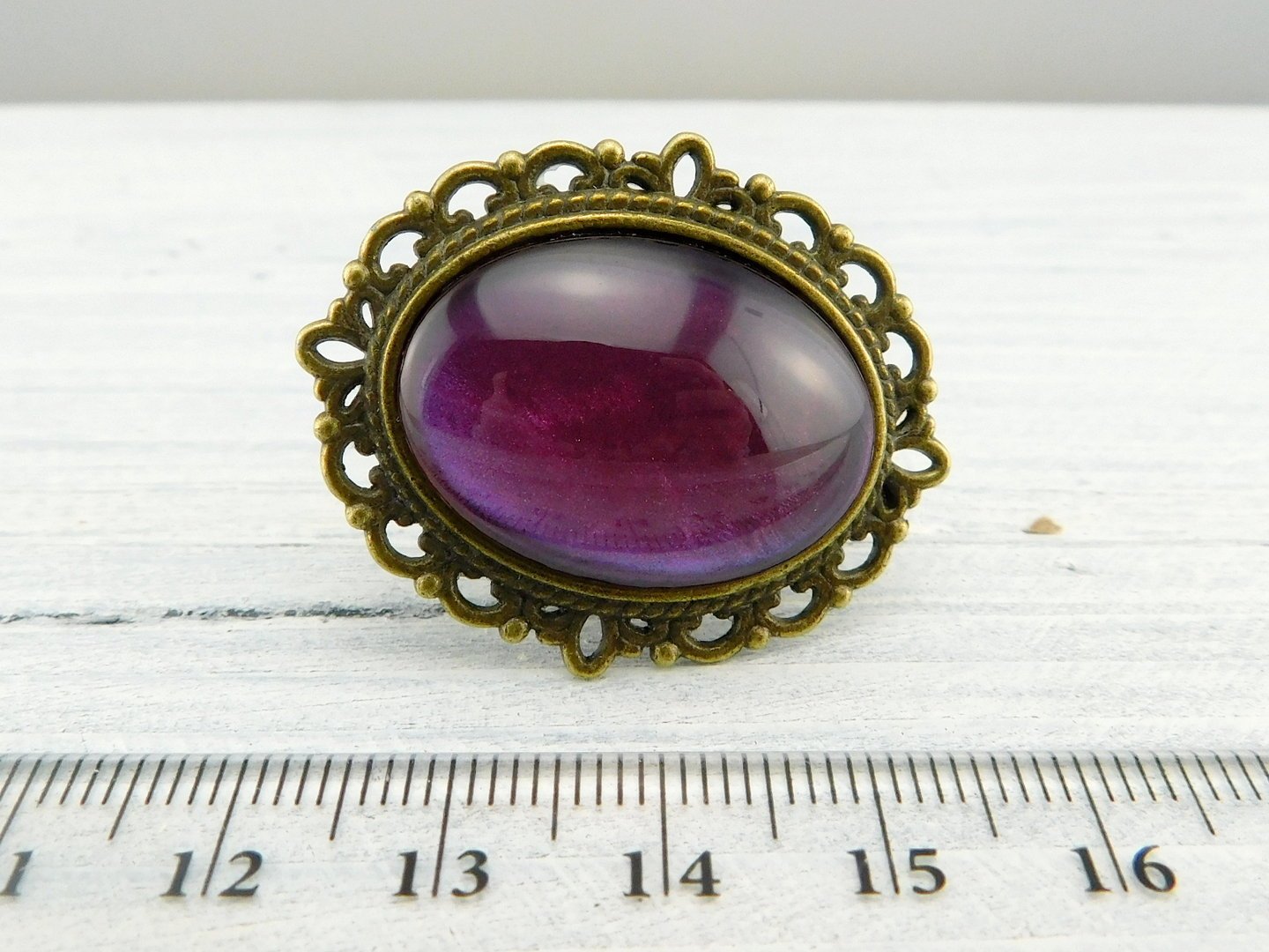 Geschenkset "Mystisches Violett" mit Ring und Brosche - Vintage Schmuckstübchen
