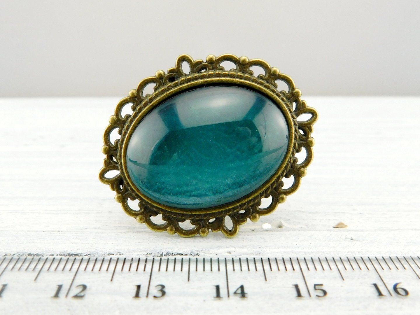 Geschenkset Ozeangrün mit Ring und Brosche - Vintage Schmuckstübchen