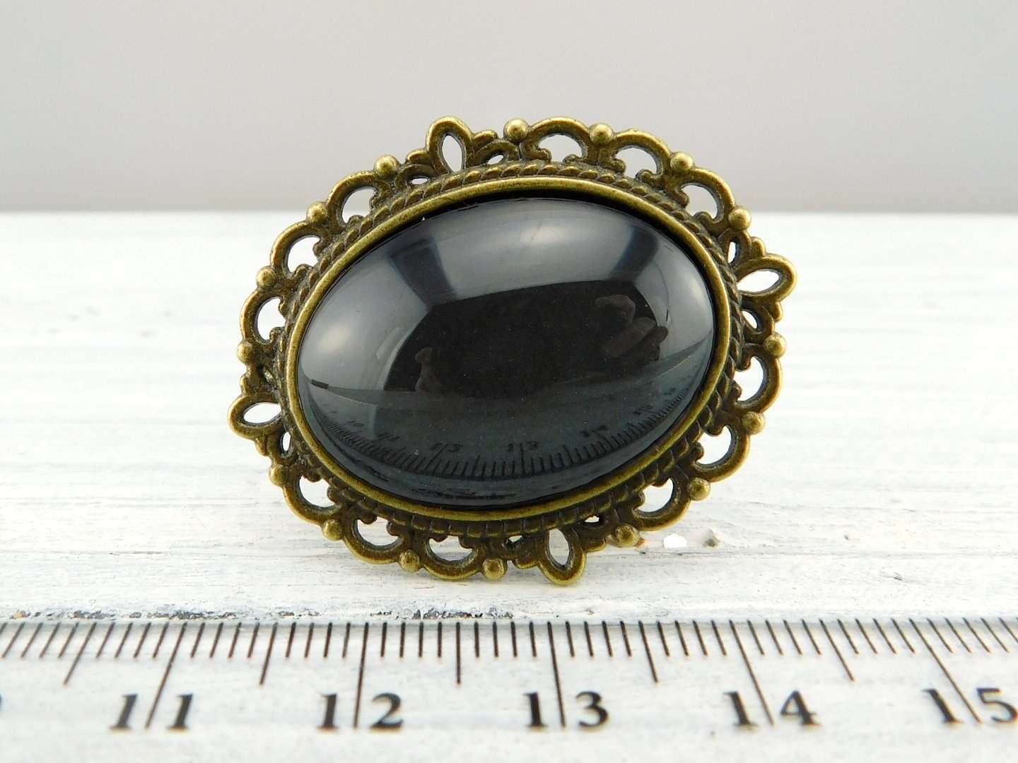 Geschenkset "Dunkler Smaragd" mit Ring und Brosche - Vintage Schmuckstübchen