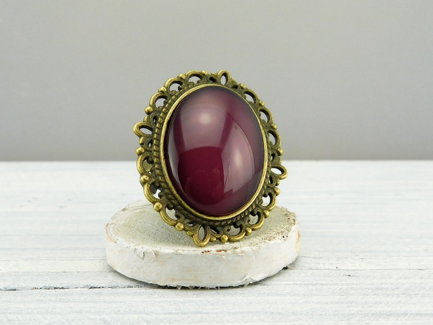 Geschenkset "Beere" mit Ring und Brosche - Vintage Schmuckstübchen