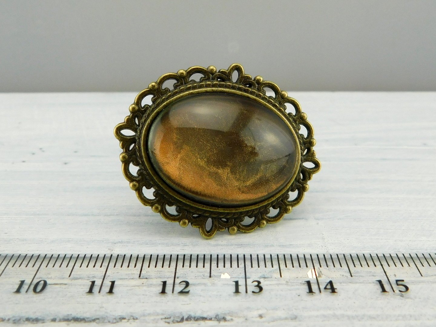 Geschenkset "Sonnenaufgang in Oz" mit Ring und Brosche - Vintage Schmuckstübchen