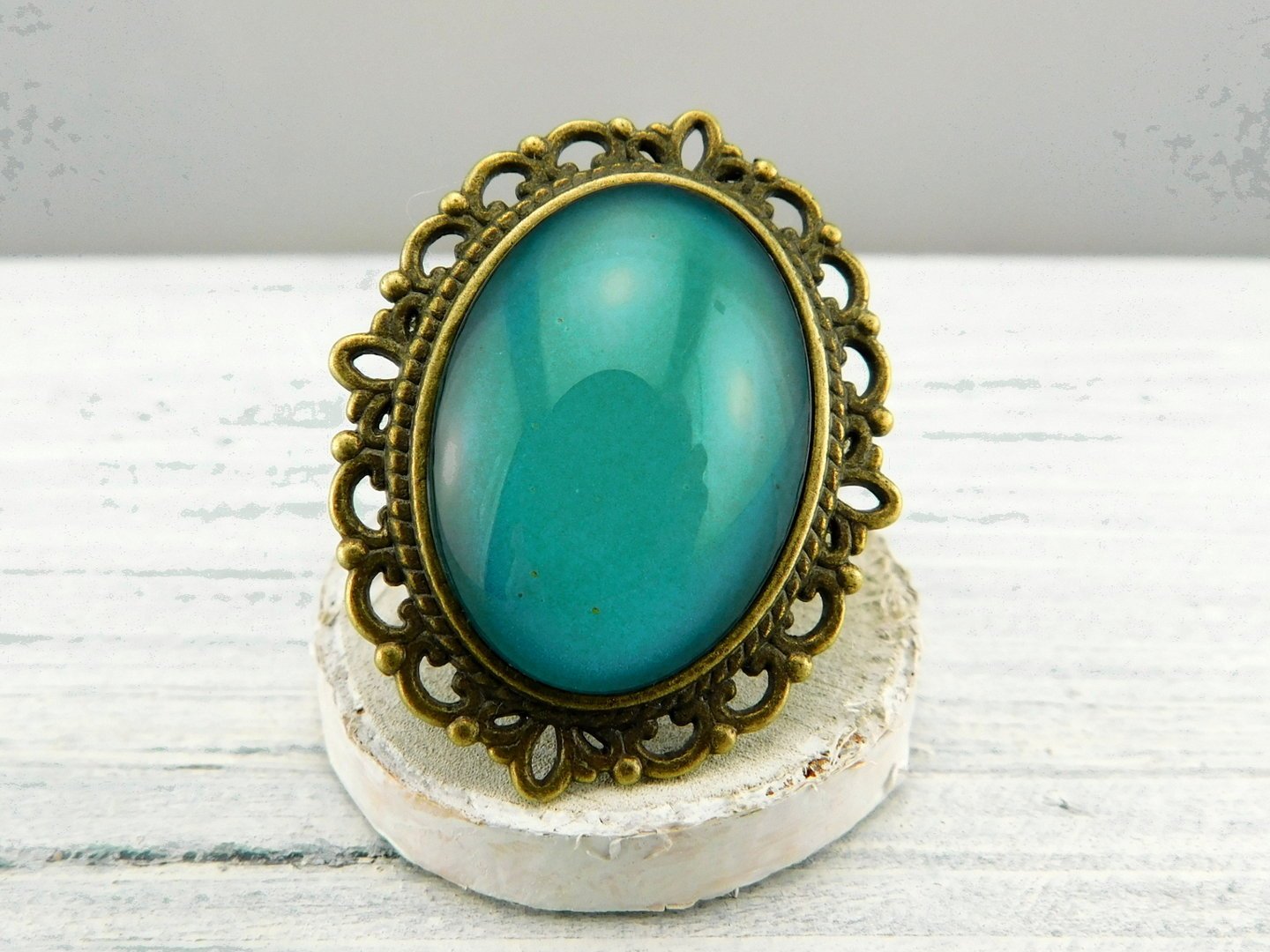 Geschenkset "Swimming Pool" mit Ring und Brosche - Vintage Schmuckstübchen