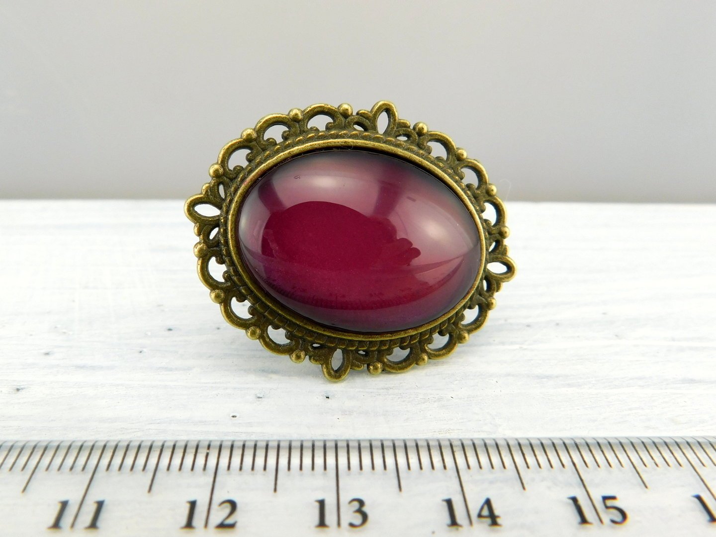 Geschenkset "Rubin" mit Ring und Brosche - Vintage Schmuckstübchen