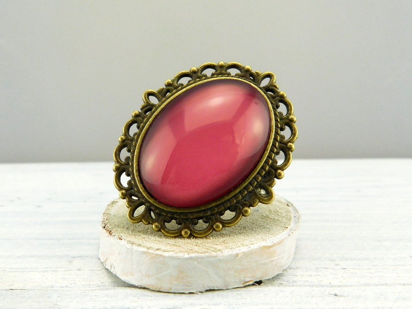 Geschenkset "Pink Orchid" mit Ring und Brosche - Vintage Schmuckstübchen
