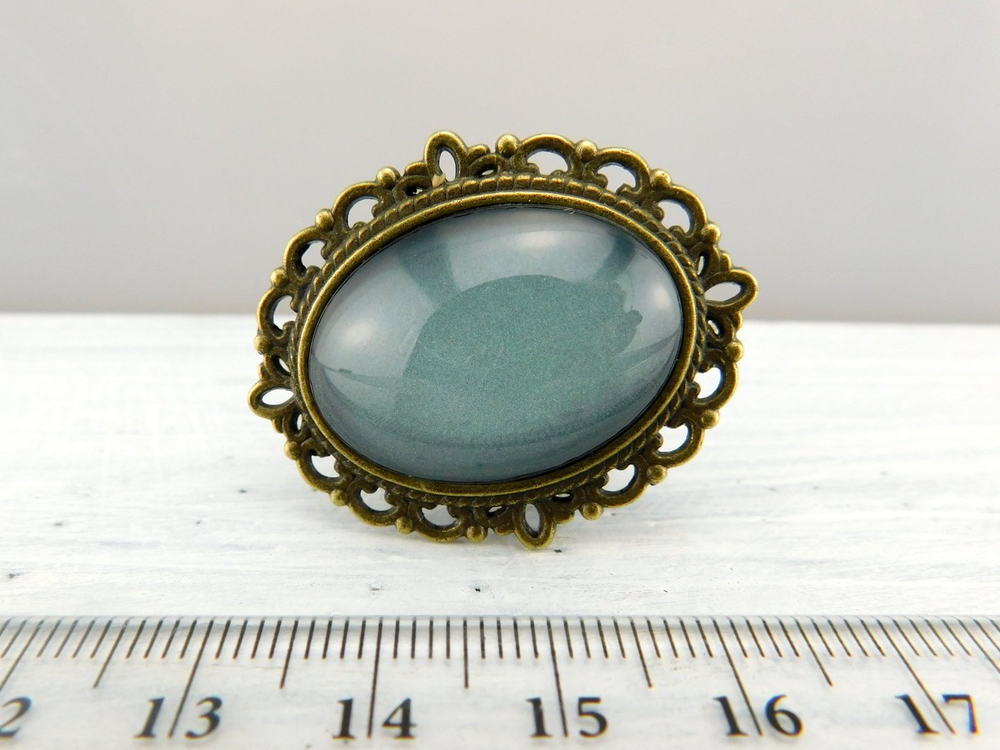 Geschenkset "Zartes Blau" mit Ring und Brosche - Vintage Schmuckstübchen