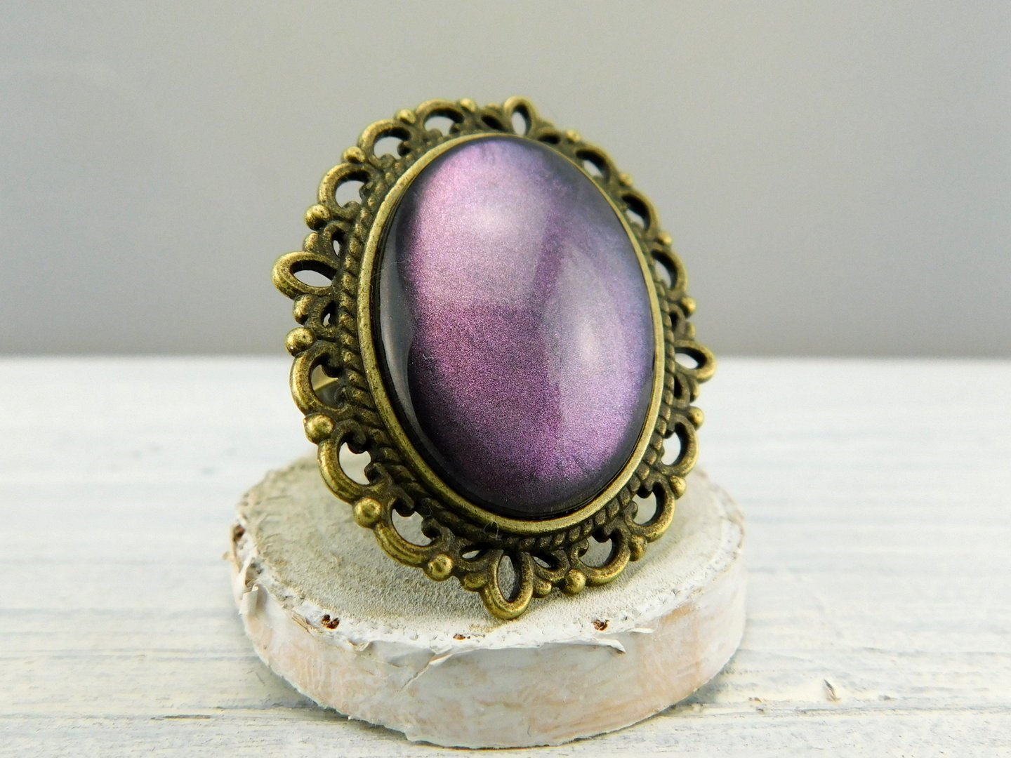 Geschenkset "Mystisches Metall" mit Ring und Brosche - Vintage Schmuckstübchen