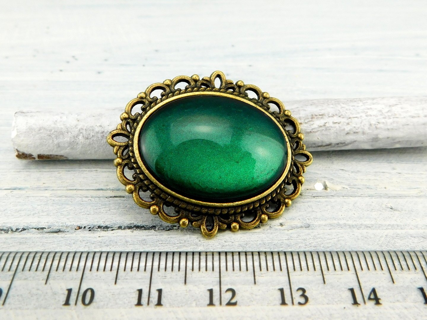 Geschenkset "Smaragdgrün" mit Ring und Brosche - Vintage Schmuckstübchen