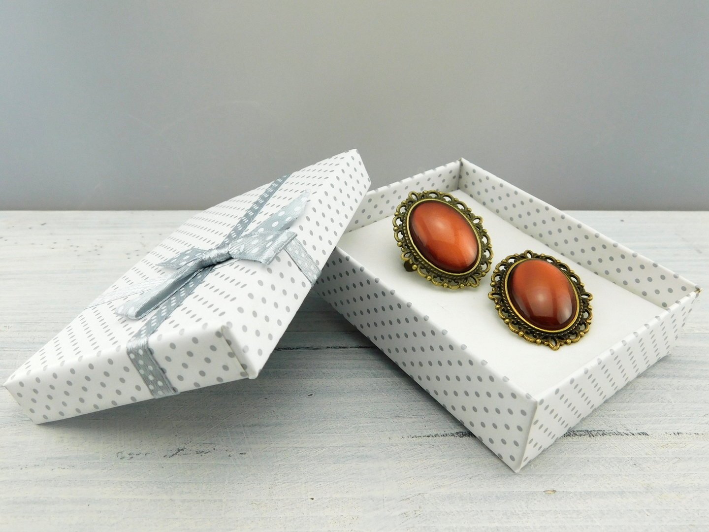 Geschenkset "Kupferrot" mit Ring und Brosche - Vintage Schmuckstübchen