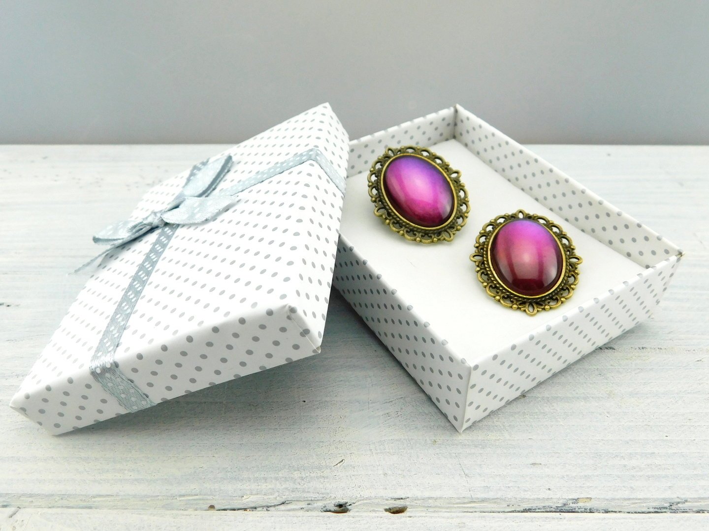 Geschenkset "Mystisches Violett" mit Ring und Brosche - Vintage Schmuckstübchen