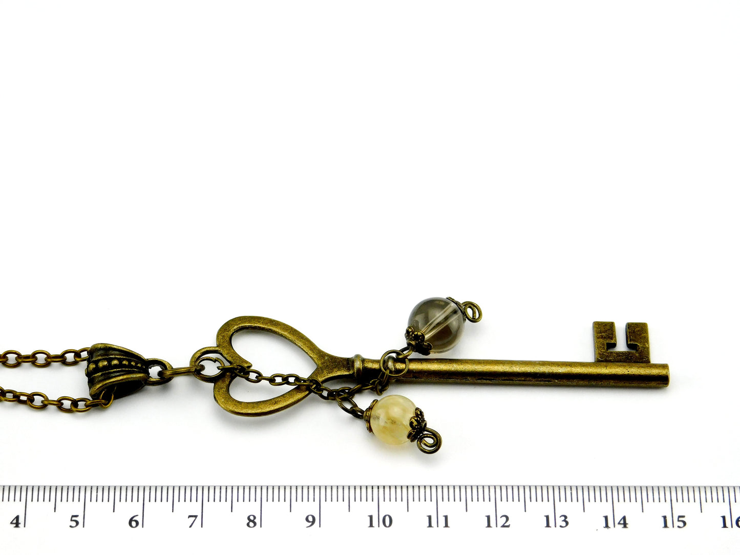 "Schlüssel zu meinem Herzen" - Lange Halskette mit Glasperlen