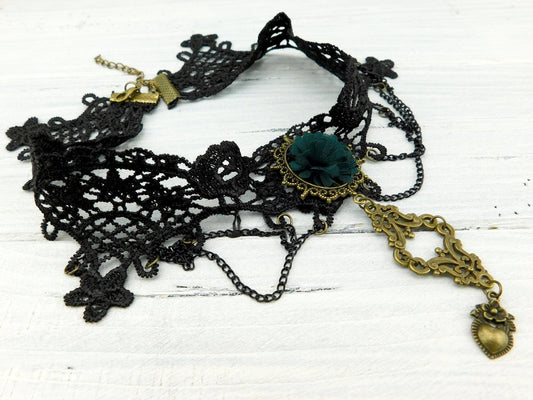 Schwarzes Halsband "Barock Lady" - Vintage Schmuckstübchen