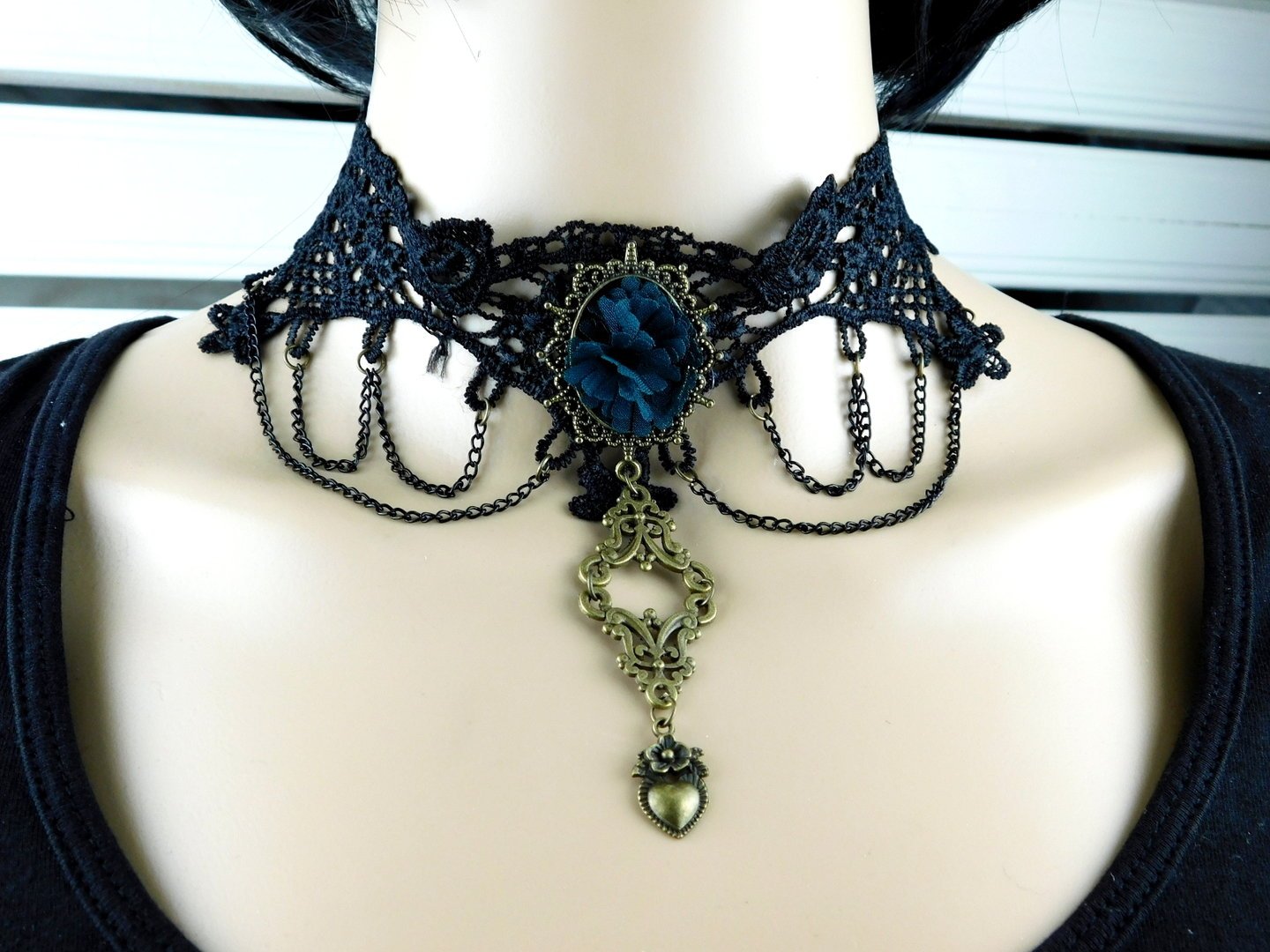 Schwarzes Halsband "Barock Lady" - Vintage Schmuckstübchen