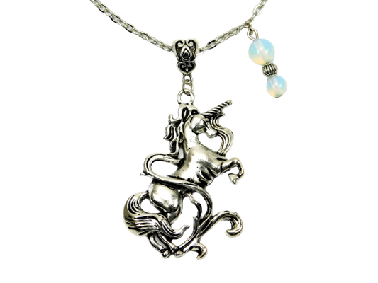 "Unicorn" Halskette mit Opalitperlen 