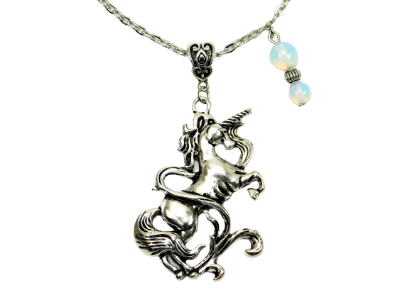 "Unicorn" Halskette mit Opalitperlen 