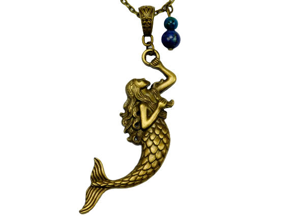 Halskette "Blaue Lagune" mit Meerjungfrau 