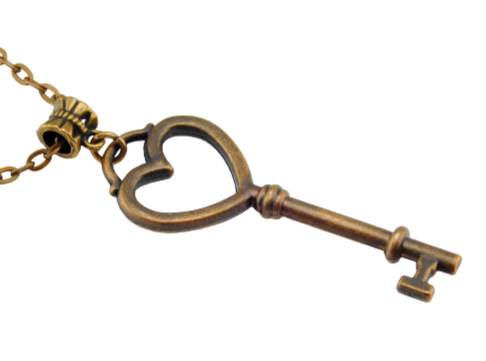 "Schlüssel zu meinem Herzen" Halskette in Kupfer