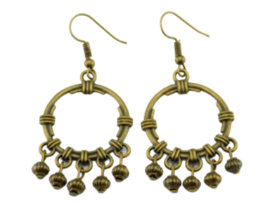 Bronzefarbene Ohrringe mit Kugeln 