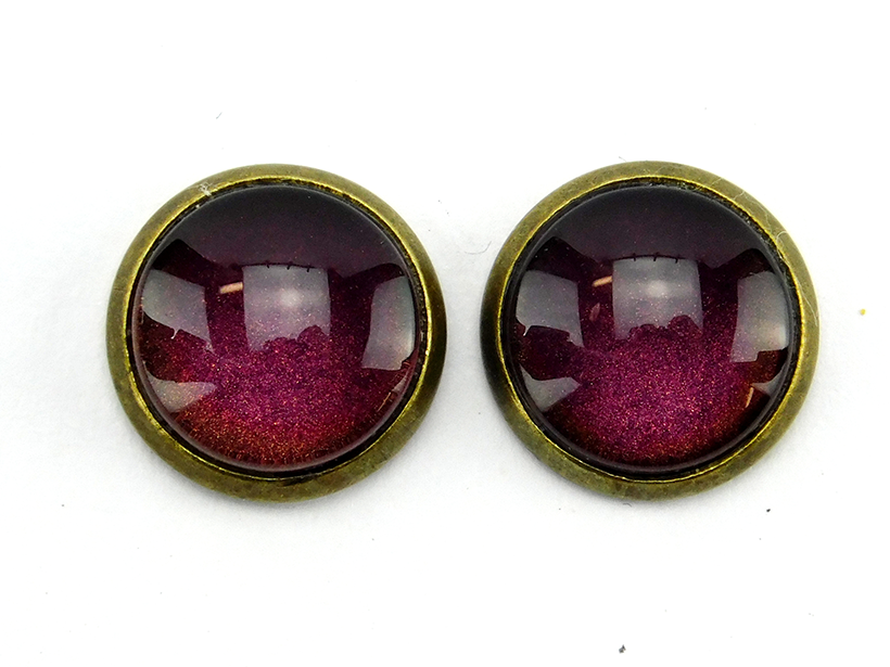 Ohrstecker mit Cabochon in Beere 12mm 