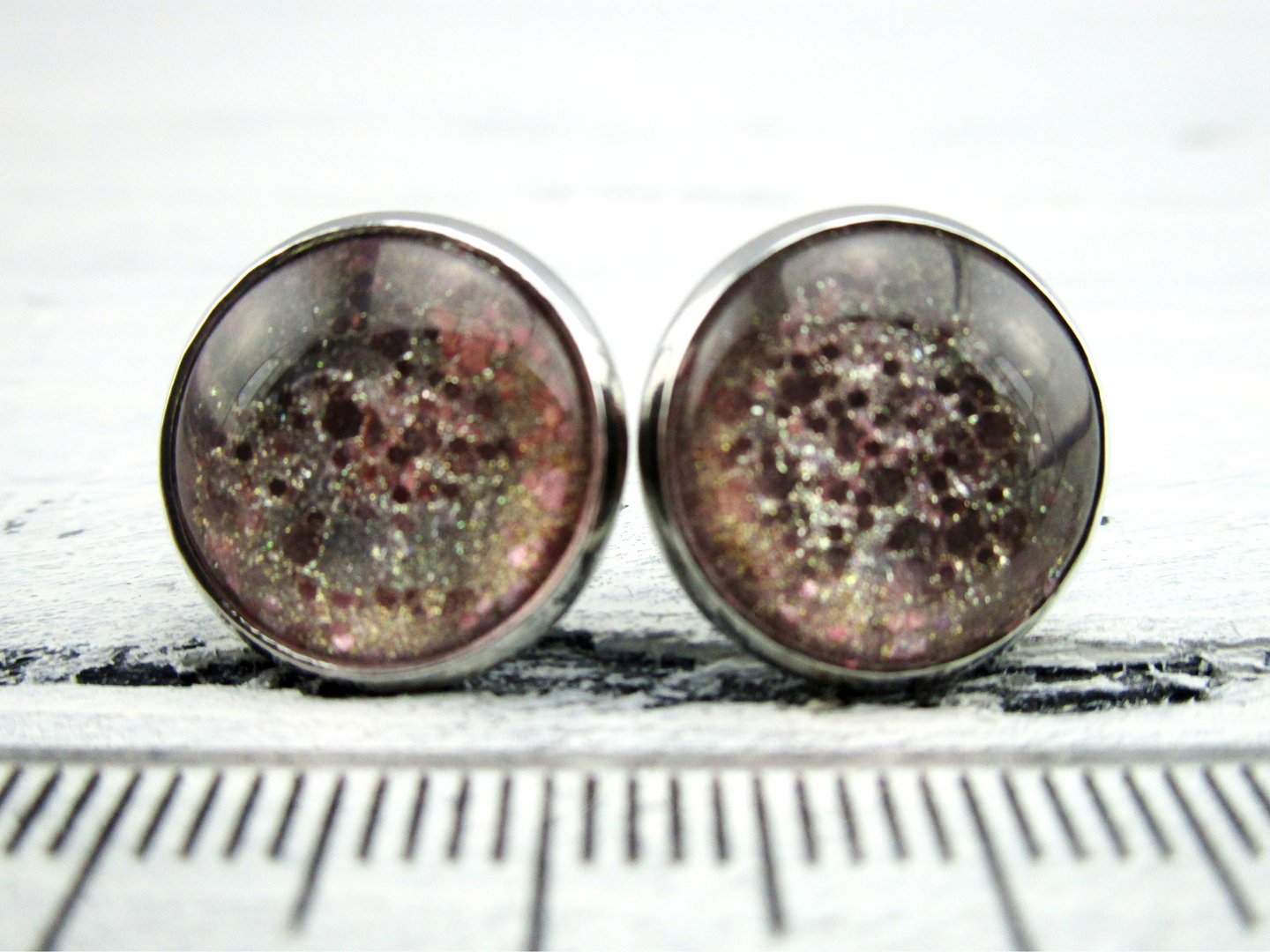 Ohrstecker "Champagnersorbet" in Silber 14mm